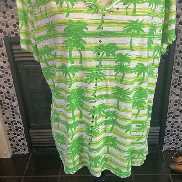 Palm Harbor green palm tree T-shirt, size 2X, good used condition - Picture 3 of 9